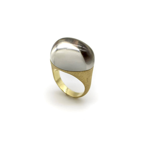 Bague 54.5 Bague H. Stern en or 18 carats avec pierres dorées et cristal de roche 58 Facettes A2000N