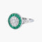 Bague 52 Bague style Art Déco Diamants Emeraudes 58 Facettes