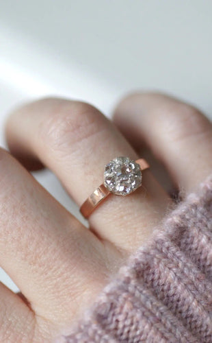 Bague Bague marguerite diamants sur or rose 58 Facettes