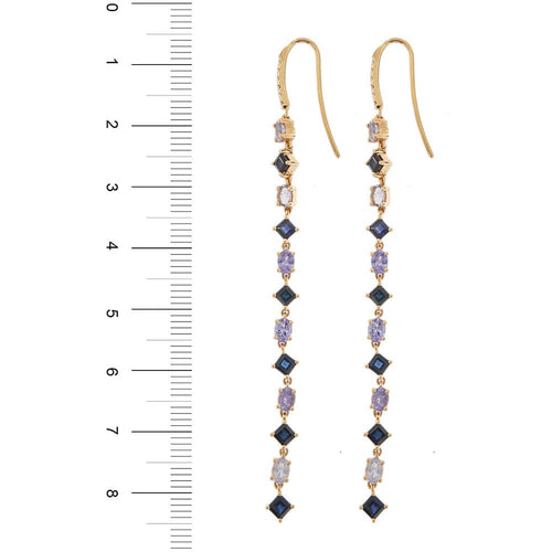 Boucles d'oreilles Boucles d'oreilles pendantes avec diamants, saphirs et tanzanite 58 Facettes 33053