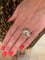 Bague 51 Bague Trilogie Or Rose, Béryl Vert Trillion 5 Carats, Morganites 58 Facettes B380