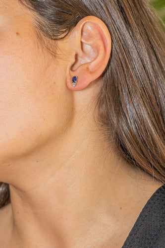 Boucles d'oreilles Boucles d'oreilles Puces Or jaune Saphir 58 Facettes 3548950CN