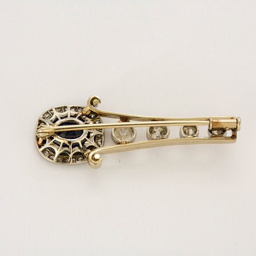 Broche Broche or gris, diamants et saphir 58 Facettes ROM1145