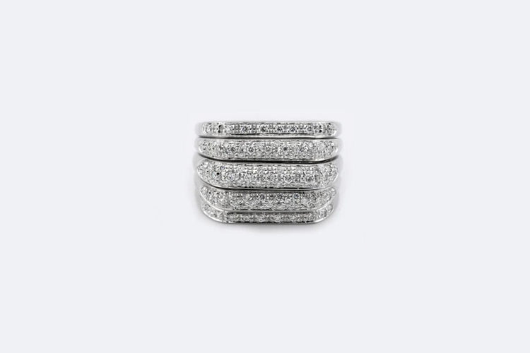Bague 59 Bague en or blanc avec diamants 58 Facettes anl922