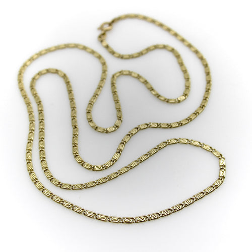 Collier Chaîne vintage à maillons entrelacés en or jaune de 26 pouces 58 Facettes A2003D