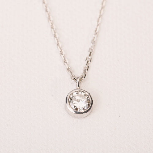 Collier Collier solitaire diamant en or blanc 58 Facettes
