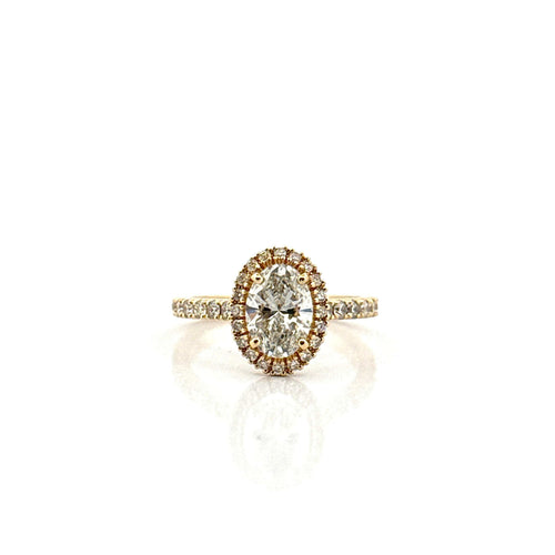 Bague 49 Solitaire en or jaune et diamants avec certificat GIA 58 Facettes
