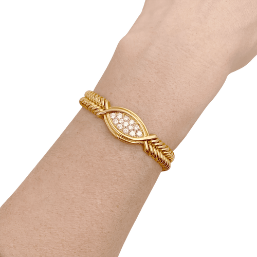 Bracelet Bracelet vintage Fred or jaune, diamants. 58 Facettes 34247