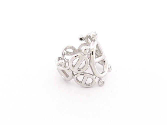 Bague 51 bague HERMES chaine d'ancre or blanc diamants 58 Facettes 262320