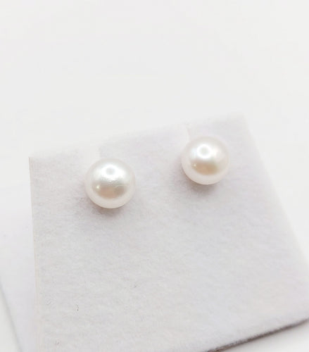 Boucles d'oreilles Puces d'oreilles or rose, perle de culture (circa 1900) 58 Facettes A05944