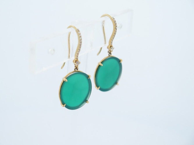 Boucles d'oreilles boucles d'oreilles ETERNAME carmin agate 26 diamants or jaune 58 Facettes 259059