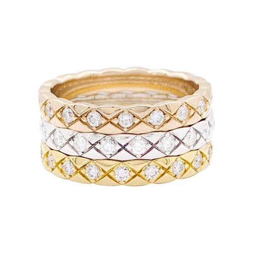 Bague 53 Bague alliance Chanel, "Coco Crush", or rose, diamants. 58 Facettes 33651
