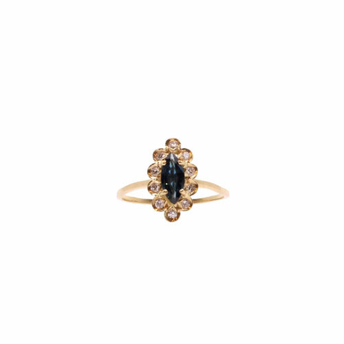 Bague 52 Bague marquise saphir et diamants or jaune 58 Facettes