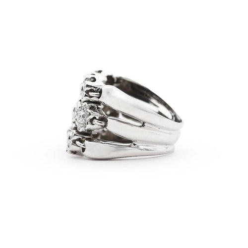 Bague Bague maille souple en or blanc avec diamants 58 Facettes