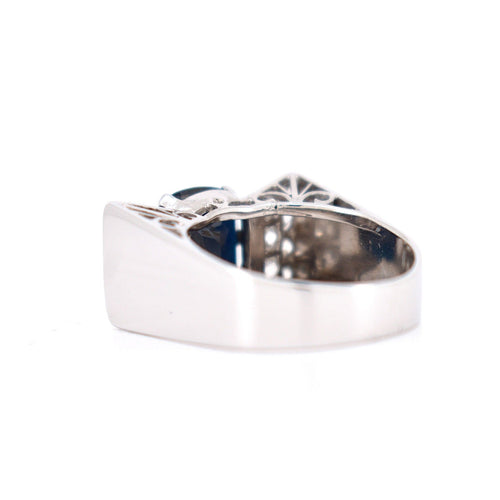 Bague 56 Bague Tank Art Déco Or, Saphir et Diamants 58 Facettes 365