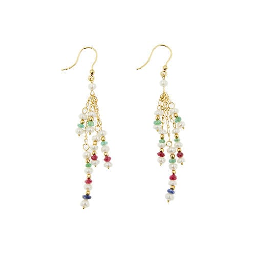 Boucles d'oreilles Boucles d'oreilles avec perles et pierres précieuses 58 Facettes 29104
