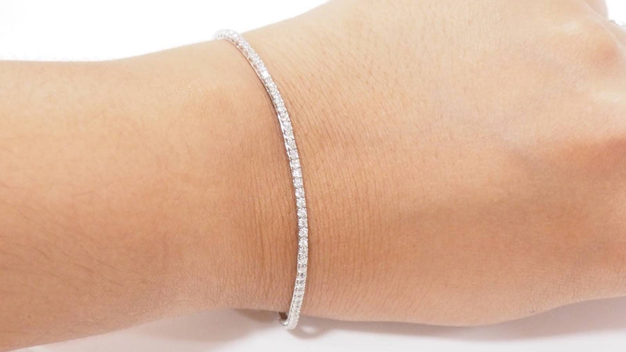 Bracelet Bracelet rivière en or blanc et diamants 1ct 58 Facettes 32942