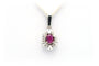 Pendentif Pendentif 1970 en or blanc serti d'un grenat et de diamants 58 Facettes B634