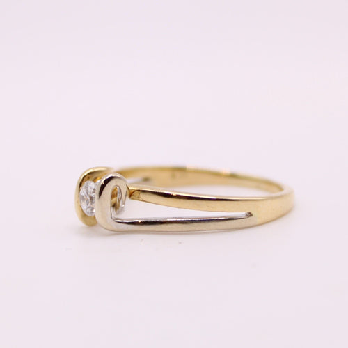 Bague 52 Solitaire deux ors et diamant 58 Facettes