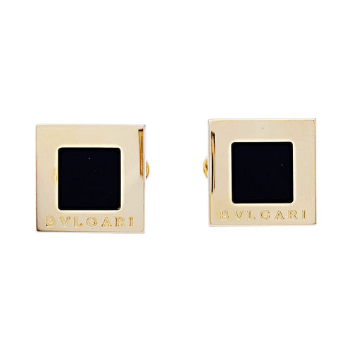 Boutons de manchette Boutons de manchette Bulgari "Quadrato" or jaune, onyx. 58 Facettes 33686
