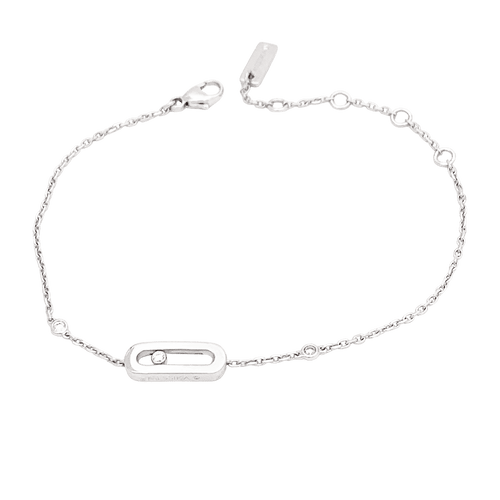Bracelet Messika, "Move Uno", or blanc et diamants.