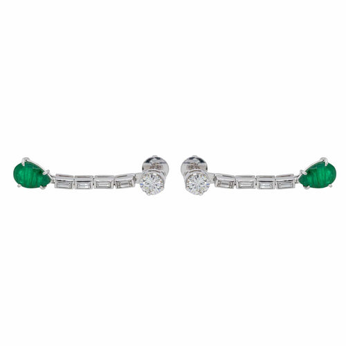 Boucles d'oreilles Boucles d'oreilles Puces Or blanc Emeraude 58 Facettes 3160684RV