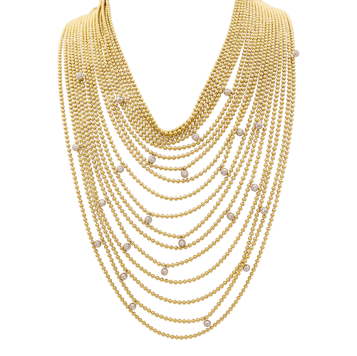 Collier Collier Cartier, "Draperie de Décolleté", or jaune, or blanc et diamants. 58 Facettes 34120