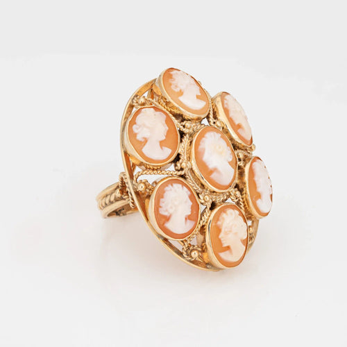 Bague Bague multi camées en or jaune 58 Facettes G13539