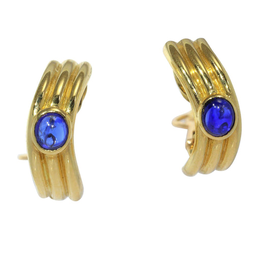 Boucles d'oreilles Boucles d'oreilles vintage signées Boucheron serties de saphirs cabochons 58 Facettes 17342-0280