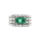Bague Bague en or blanc avec émeraude et diamants 58 Facettes
