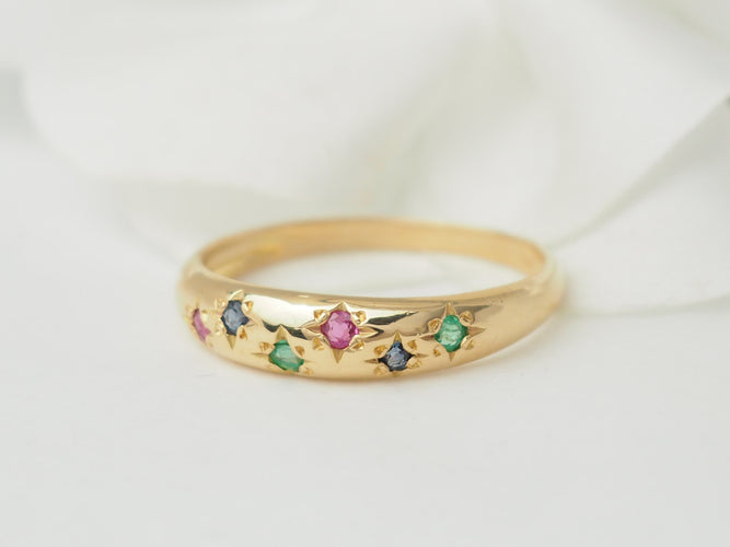 Bague 56 Bague jonc en or rose et pierres précieuses 58 Facettes 33471