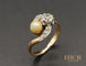 Bague Bague Toi et Moi Perle et Diamant 58 Facettes A10009