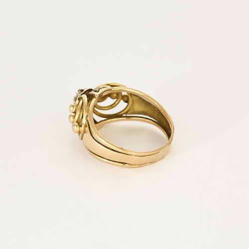 Bague 60 Bague or jaune et gris, diamants 58 Facettes FOU1150
