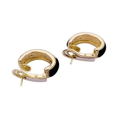 Boucles d'oreilles Boucles d'oreilles Boucheron, "Les Plurielles", en or jaune, diamants, bois d'amourette. 58 Facettes 32822