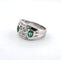 Bague Bague en or blanc des années 1970 avec émeraudes et diamants 58 Facettes