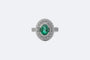 Bague Oro Bianco / 12 Bague en or blanc avec diamants et émeraude 58 Facettes anl794