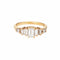 Bague 54 Alliance anniversaire vintage en or jaune 14 carats avec 5 diamants de 1,40 ct 58 Facettes G14065