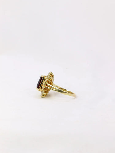 Bague 51 Bague ballerine Grenat Diamants baguette 58 Facettes 953