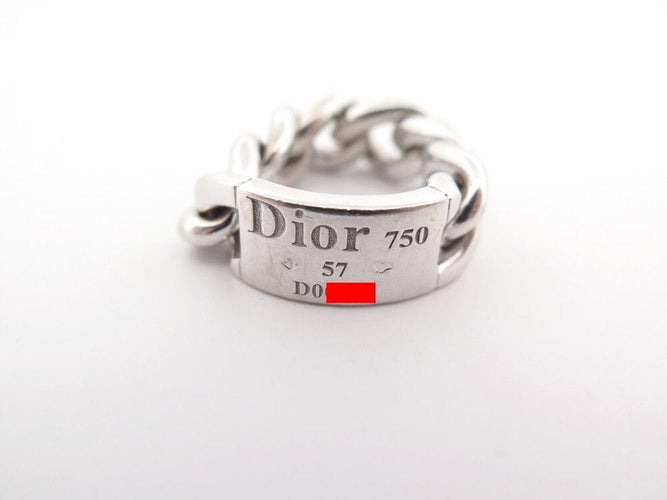Bague 55 bague CHRISTIAN DIOR gourmette or blanc 58 Facettes 259930
