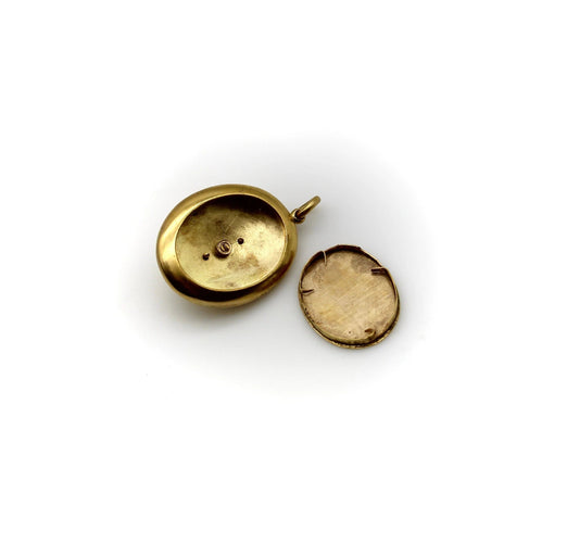 Pendentif Victorian 14K Gold Locket with Floral Pearl and Enamel Decoration 58 Facettes