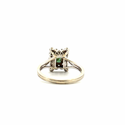 Bague 58 Bague Pompadour Or Blanc 18k, Platine, Diamants et Émeraude 58 Facettes 30-GS34604