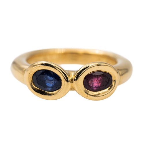 Bague 48 Chaumet Bague Toi et moi Or jaune Saphir 58 Facettes 2899074CN