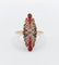 Bague 56 Bague marquise art deco or rose 18k diamant taille ancienne, diamants tailles roses, rubis et saphirs (circa 1920) 58 Facettes A05470