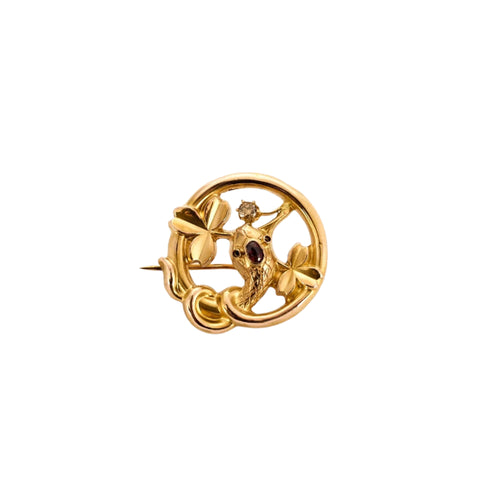 Broche Broche serpent or jaune rubis diamant 58 Facettes LP948/BET