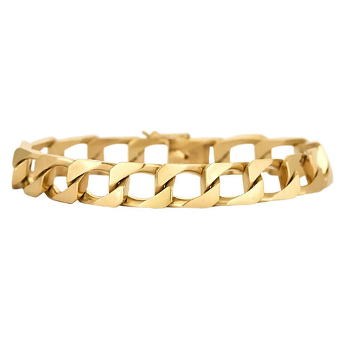 Bracelet Bracelet en or jaune à maille gourmette limée 58 Facettes ALE4165