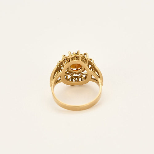 Bague 55.5 Bague cocktail en or jaune, citrine 58 Facettes CHA5557