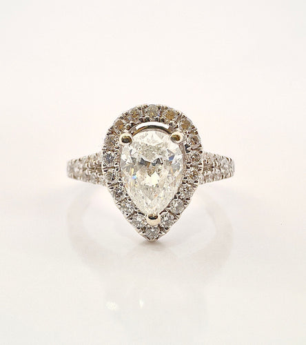 Bague Bague Solitaire or blanc diamant poire 1ct 58 Facettes