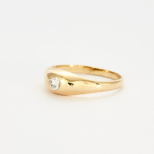 Bague 51 Bague Jonc Anglais Diamant Or Jaune 58 Facettes