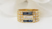 Bague 54.5 Bague en or jaune, diamants et saphirs 58 Facettes 32502