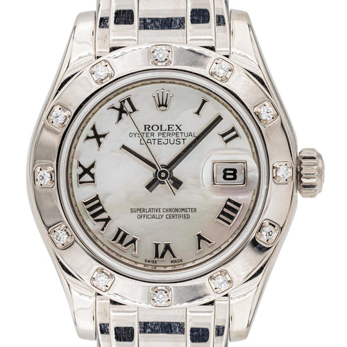 Montre Rolex Montre Datejust Pearlmaster Or blanc Diamant 58 Facettes 3568259CN